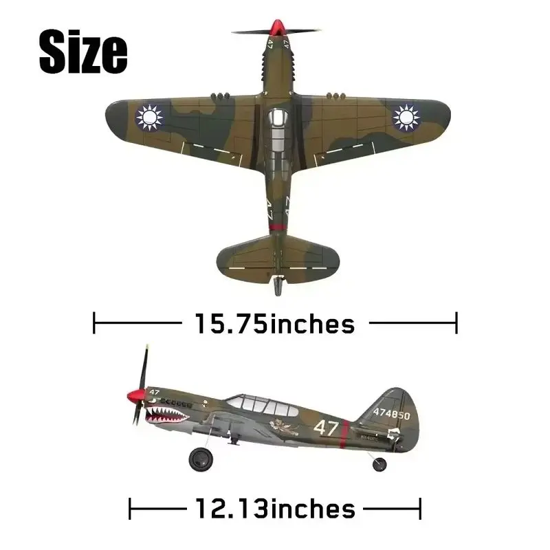 P-40 Olanz Us Fighter Modelo Brinquedo Planador Modelo Controle Remoto Elétrico Asa Fixa Aeronave Epp Espuma Planador Modelo de Aeronave Brinquedo Presente