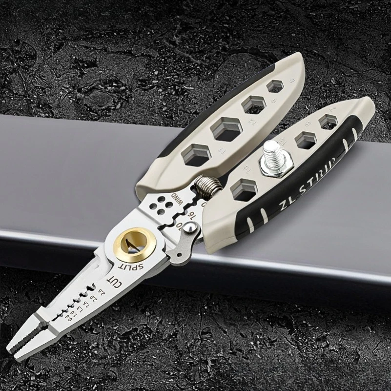 Multifunctional wire stripping pliers 7-inch electrical special tools, wire cutting and wire drawing