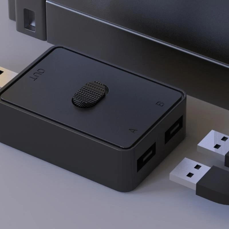 H37F USB Printer Sharing Switcher Selector Box Control Two Computers with OneMonitor Fast Reliable 2 in 1 Out / 1 in 2 Out