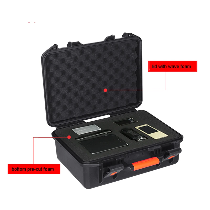 Large Outdoor Protective Safety Case Shockproof Waterproof Boxes Plastic Tool Box Dry Equipment Storage With Pre Cut Foam