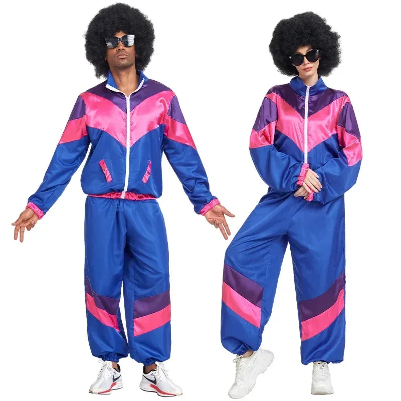 Sky02 สุภาพสตรีฮาโลวีน Retro Disco 70s คู่เข้าร่วม Hippie Dance Hip-Hop คอสเพลย์เครื่องแต่งกายประสิทธิภาพแฟน Bir88Ji