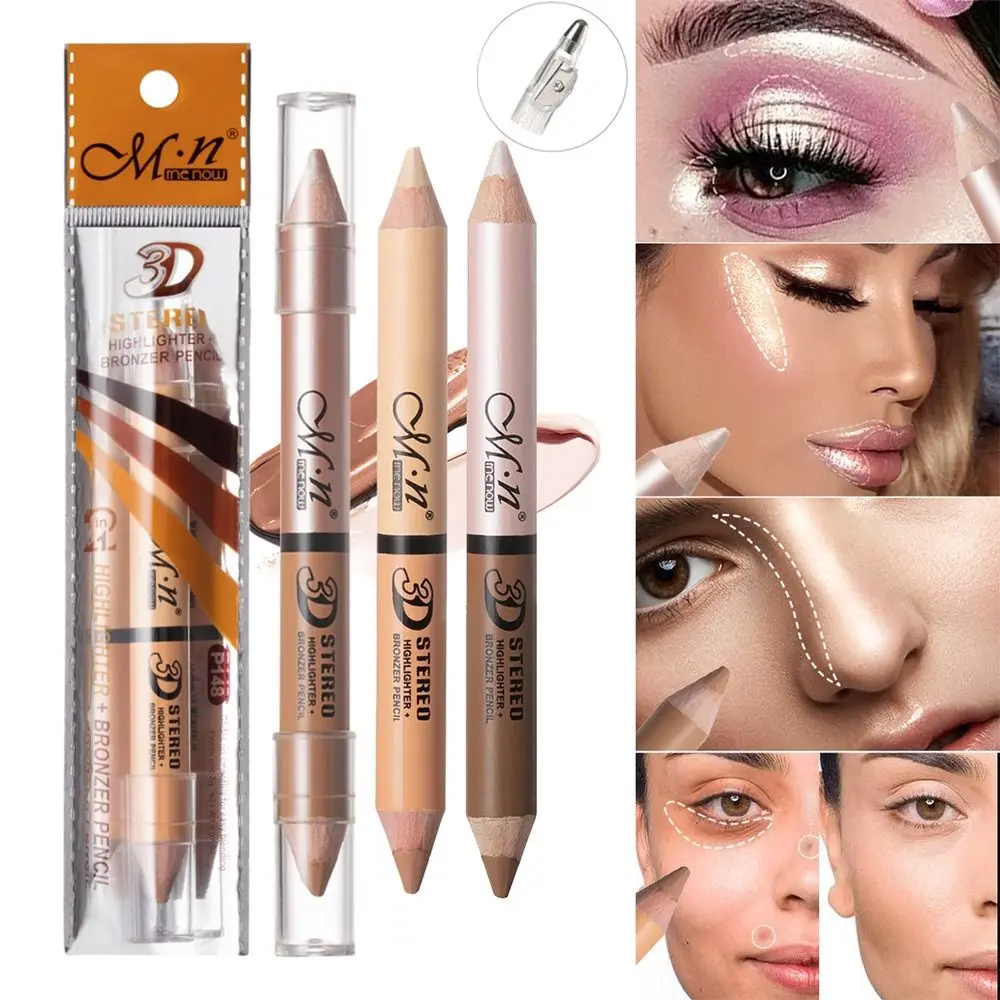 Potlood Met Puntenslijper Gezicht Bronzer Liggende Zijderuppen Wenkbrauw Contourpen Met De Nadruk Op Potlood Wenkbrauw Markeerstift Concealer Pen