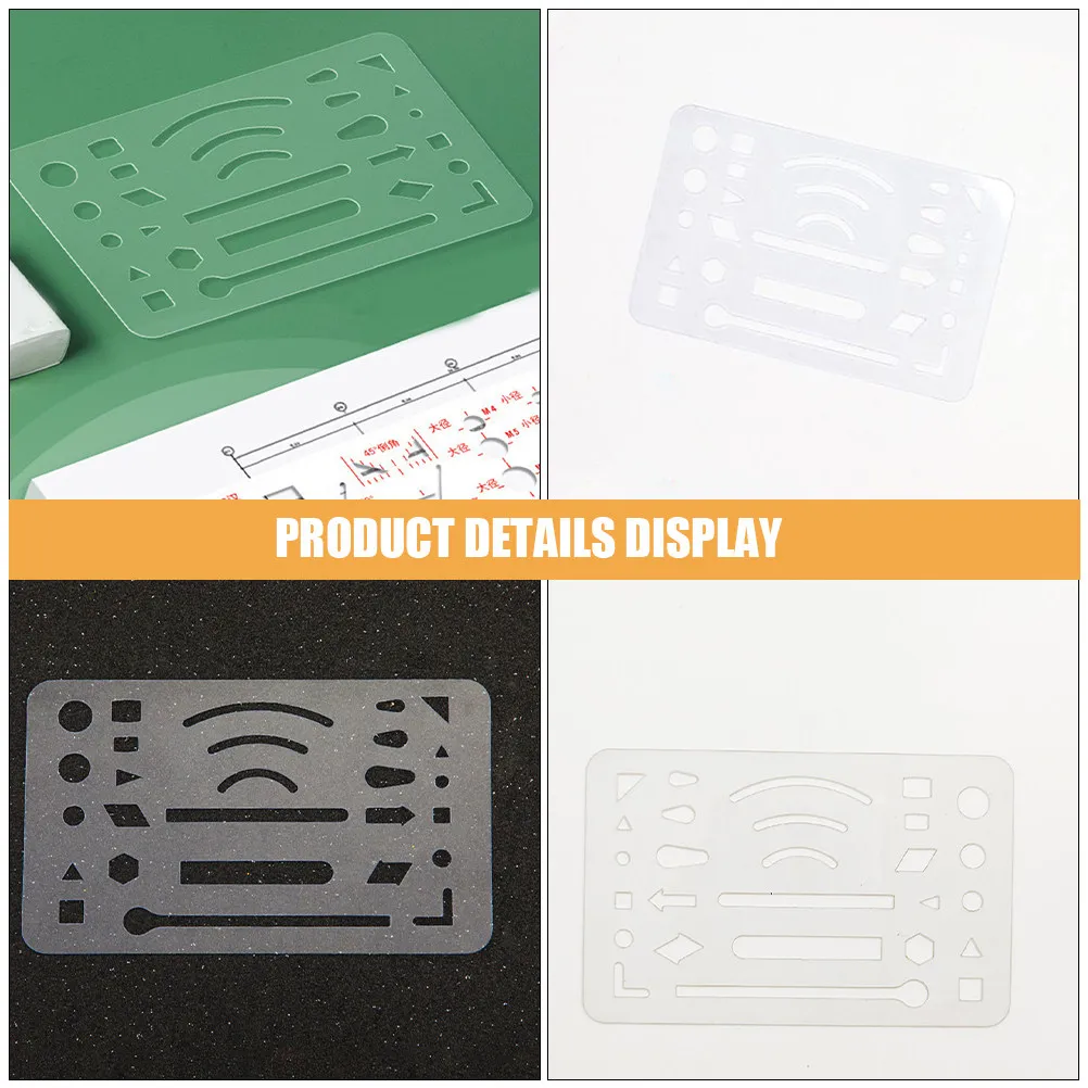 Erasing Shield Template 3 Piece Smooth Edge Plastic Stencil for Technical Drawing Drafting Mechanical Design