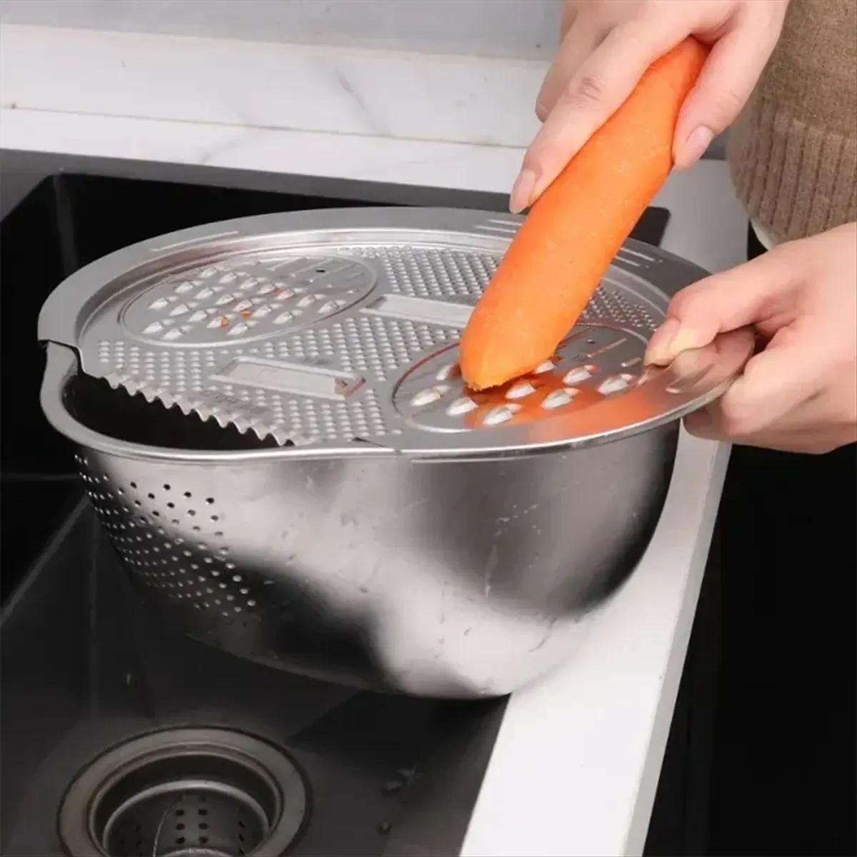 TOP RATED~Multifunctional Kitchen Tool Drain Basin with Grater Rice Washing Basin Vegetable Washing Basin Fruit Drain Basin