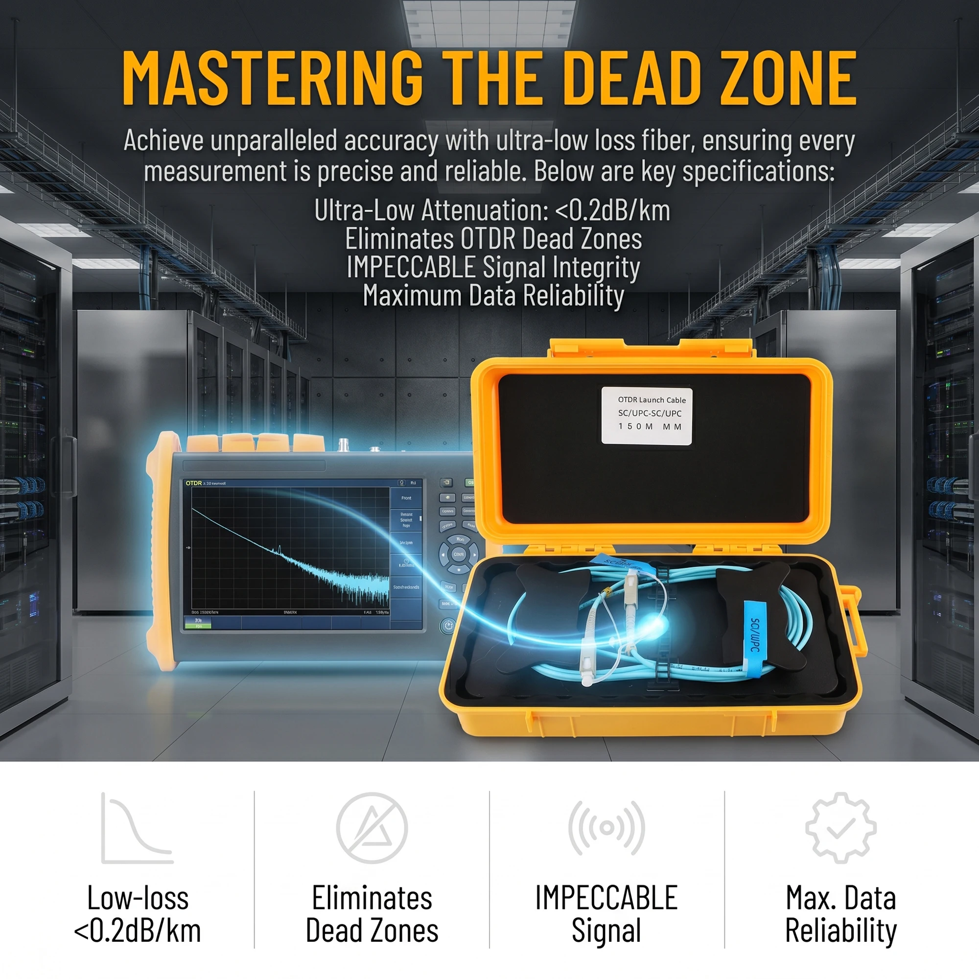 OTDR Launch Cable Test Tool OM3 Fiber Optic Cable Test Box OTDR Dead Zone Blind Zone Eliminator Multimode UPC 850nm view 3