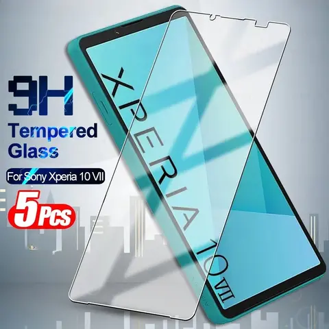 5Pieces HD Clear Screen Protector for Sony Xperia 10 VII 5G 2025 Xperia10 10VII Xperia10VII 6.1'' Full Glue 9H Tempered Glass