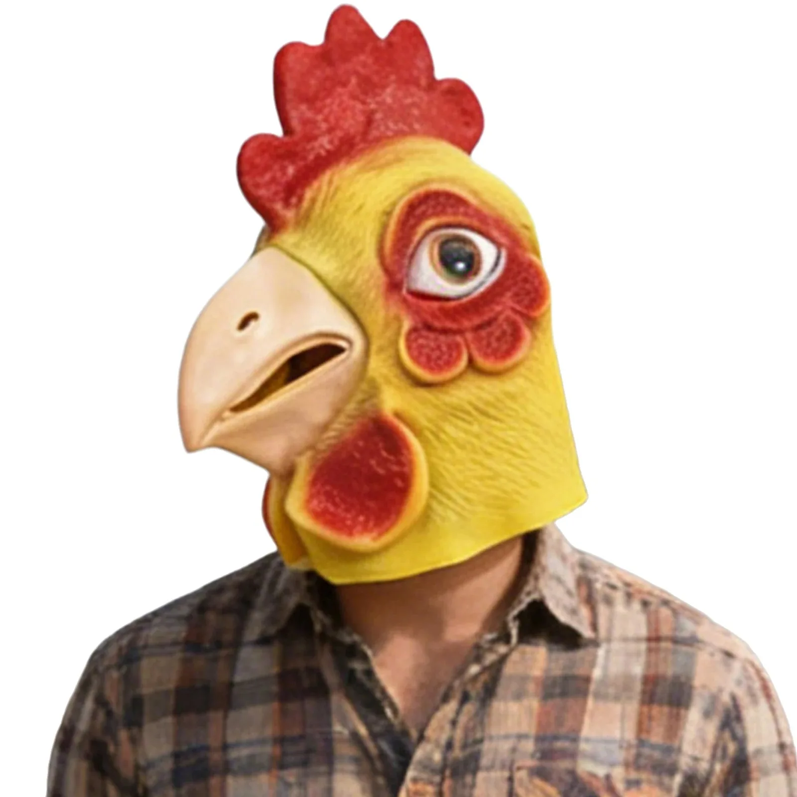 Cosplay Rooster Full Face Mask Funny Animal Head Cover Rooster Masks Halloween Funny Hotline Miamie Game Props Mad Chicken Mask