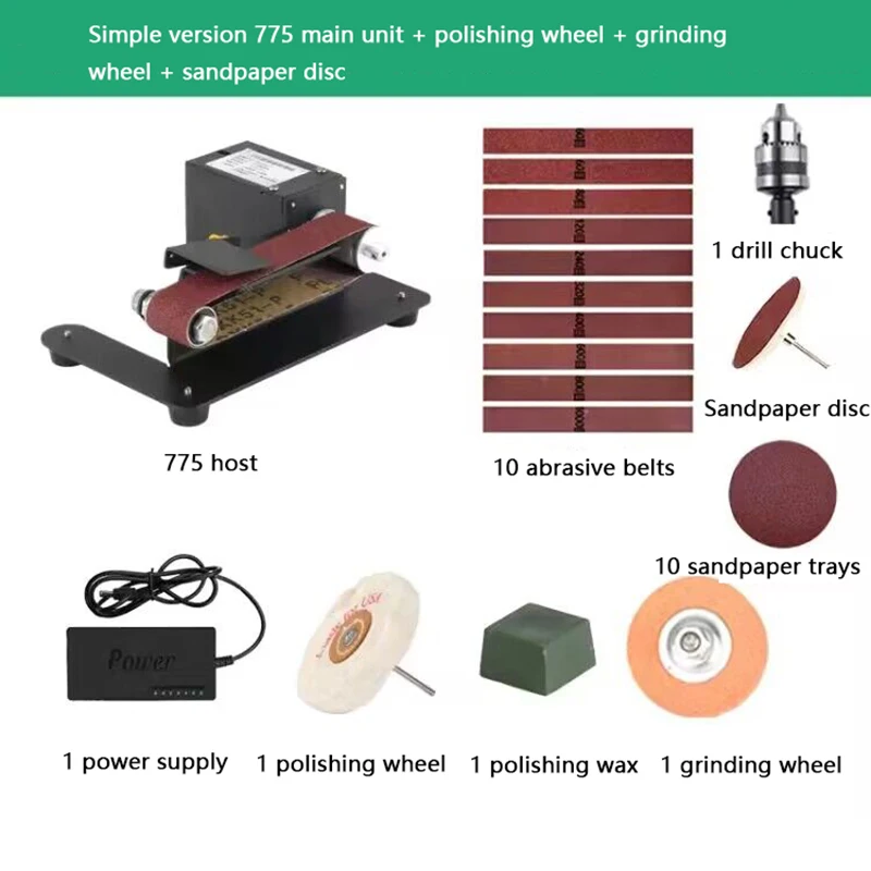 Adjustable Cutter Edges Sharpener Mini Electric Belt Sander Polishing Machine Multifunctional Grinder Belt Sander 7 Gears