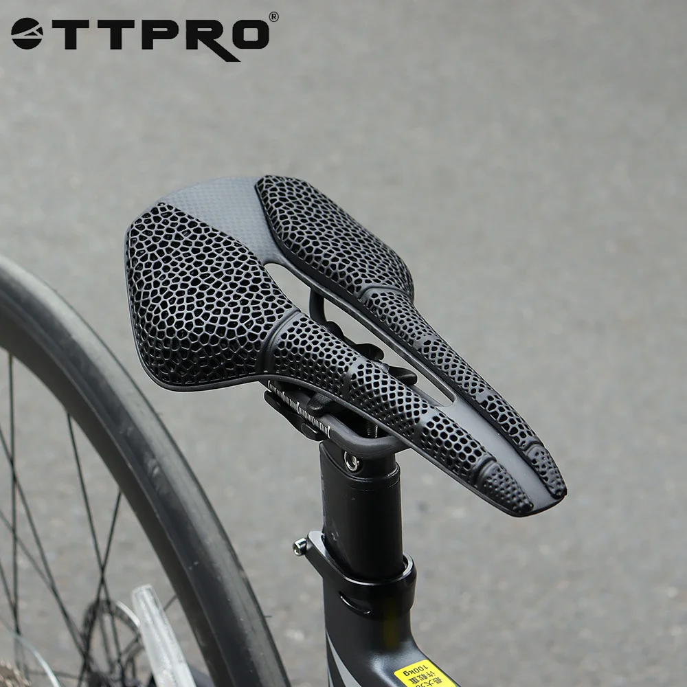 

TTPRO Super Light 3D Printed Bike Carbon Saddle Road MTB Racing Seat Cushion 150g Mountain Gravel Bicycle Cycling Saddle Parts