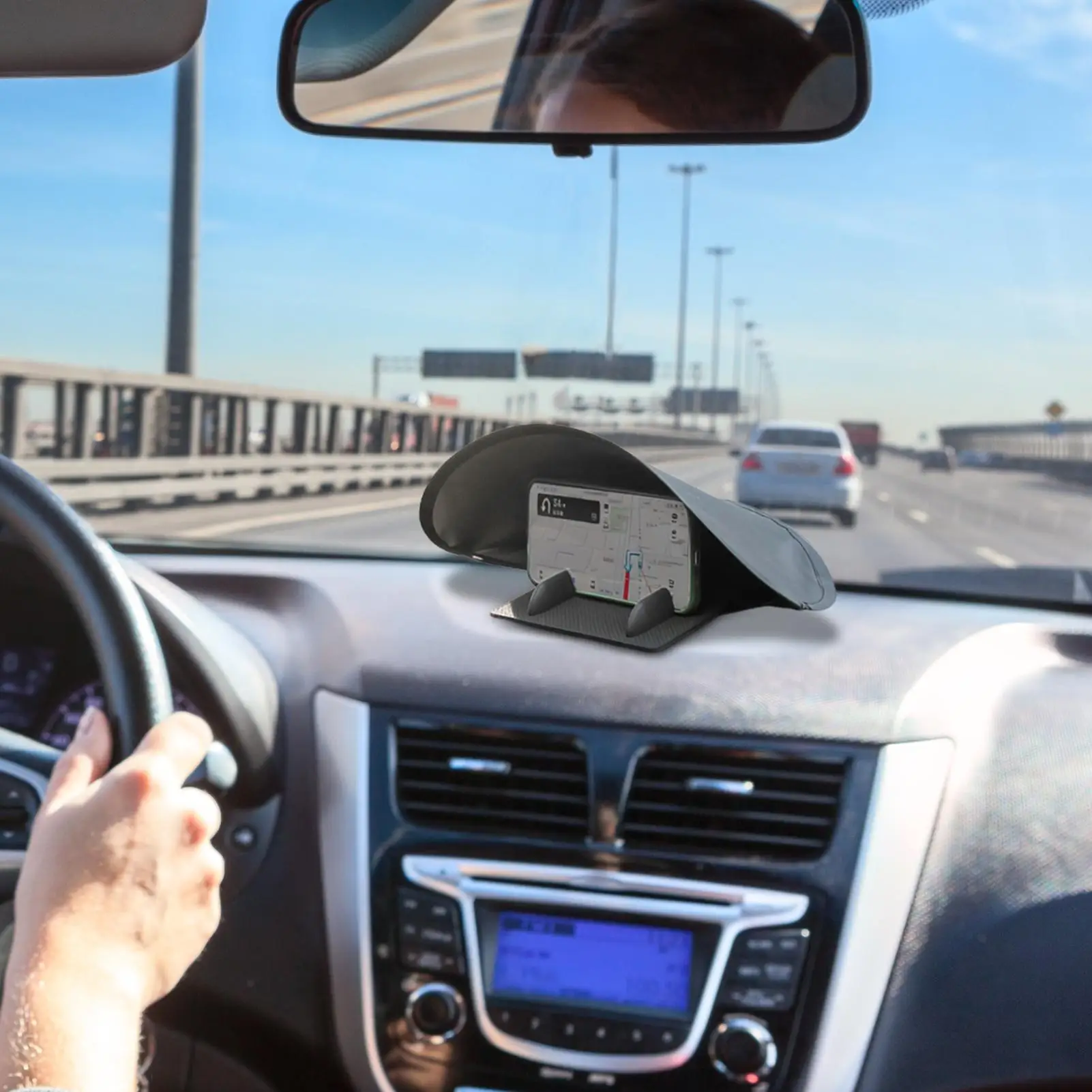 Car Mobile Phone Sunshade Anti-Glare Folding Shield Car Phone Sun Shield For Automotive Truck SUV Dashboard Driving Navigation