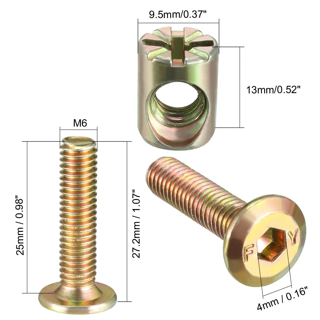 10Sets M6x25mm