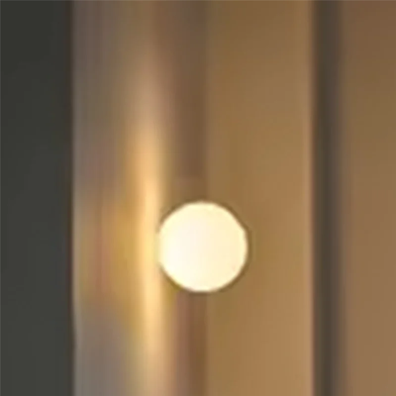 TKOH-Glass Ball LED Wall Lamp Concealed Base Milky White Dome Sofa Background Decor Balcony Aisle Porch Bedroom Bedside Light
