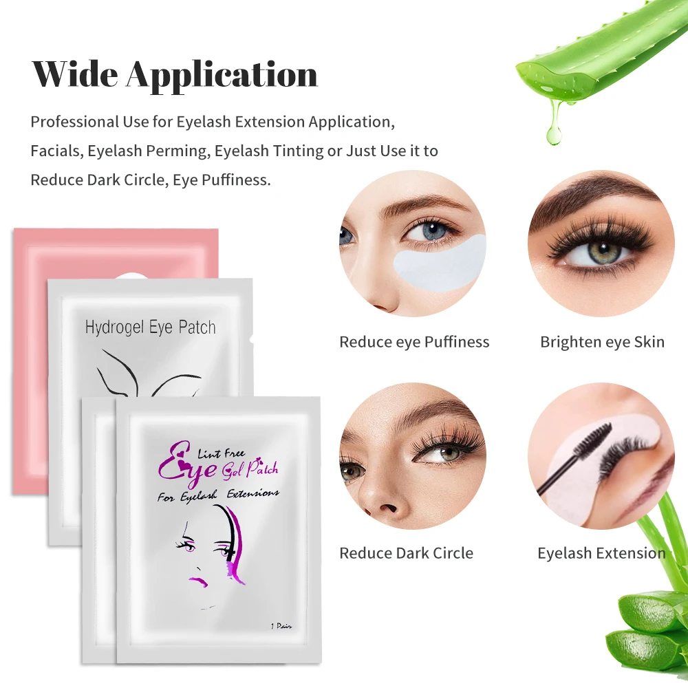 200/400Pairs Hydrogel Patches Eyelash Extension Patch Eyelashes Patch Lash Extension Supplies Under Eye Patches Eye Pads Patch