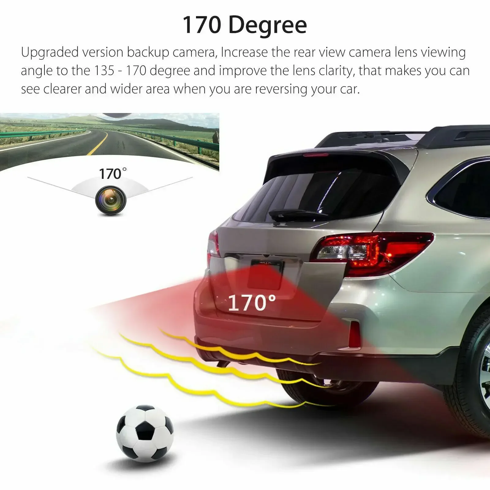 Car AHD/CCD intelligent dynamic trajectory reversing camera HD night vision car image waterproof 170 degrees.