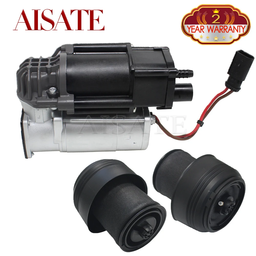 3PCS/Set Air Compressor Pump With Air Suspension Spring Bag For BMW X5 F15 F85 X6 F16 F86 2013-2019 37206875177 37126795013