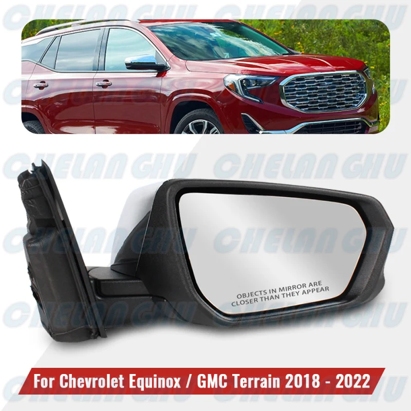 

For Chevrolet Equinox/GMC Terrain 2018 2019 2020 2021 2022 Right Side 5 Pins Chromium Mirror Assembly With Heated Power Adjust