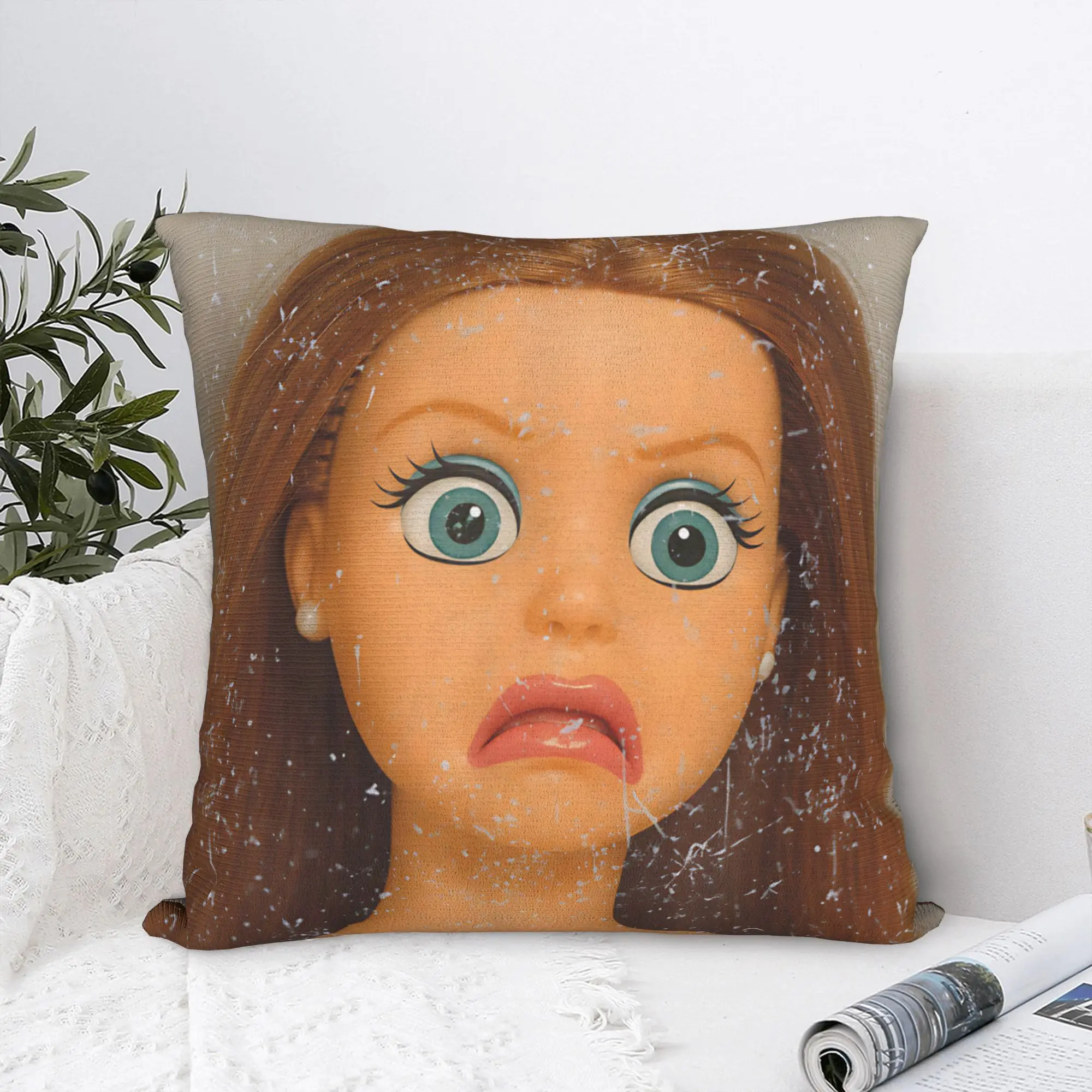 

Забавная и отвратительная наволочка с мемом-лицом куклы, полиэстеровая наволочка, модные чехлы для подушек