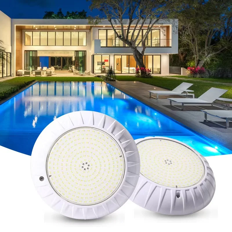 Luz Led de Piscina montada en superficie de resina, lámparas Subacuáticas de 18W, 25W, 35W, CA de 12V, RGB cambiable