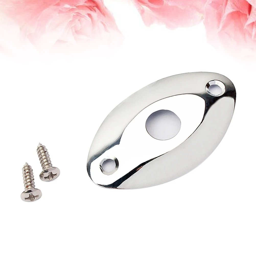 

Oval Guitar Jack Plate 1/4 Inch Curved Chrome Metal Pickup Output Socket For Electric Guitar Bass Replacement Nickel