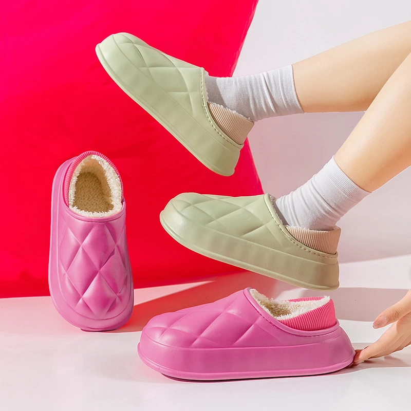Winter Home Slippers Warm Home Women Indoor Cotton Ladies Soft Slippers Couples Shoes