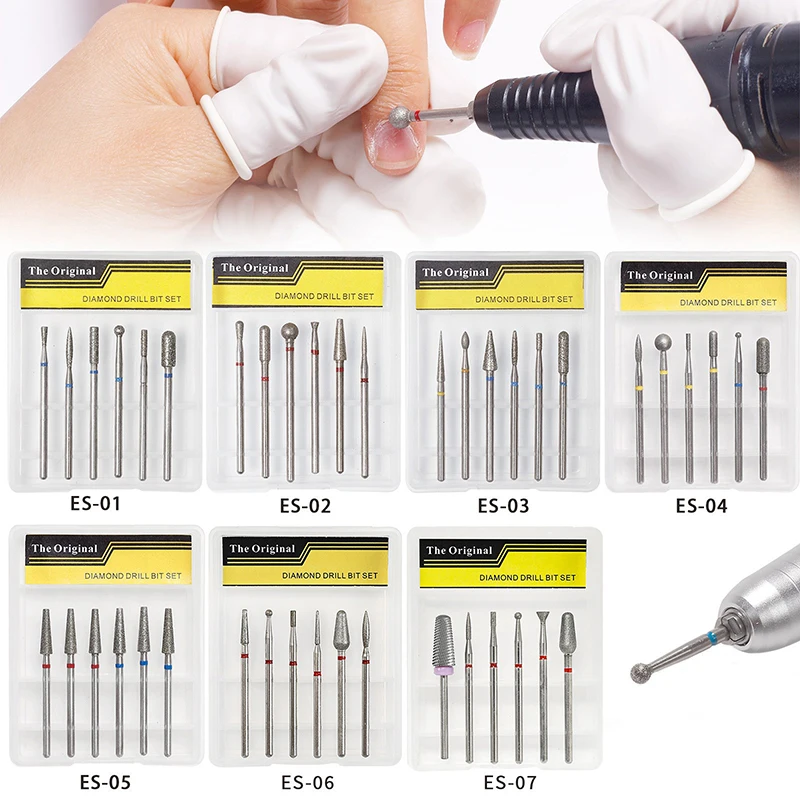 6 stks Carbide Wolfraam Nail Boor Frees Voor Manicure Machine Elektrische Boor Machine Voor Nail Gereedschap Accessoires