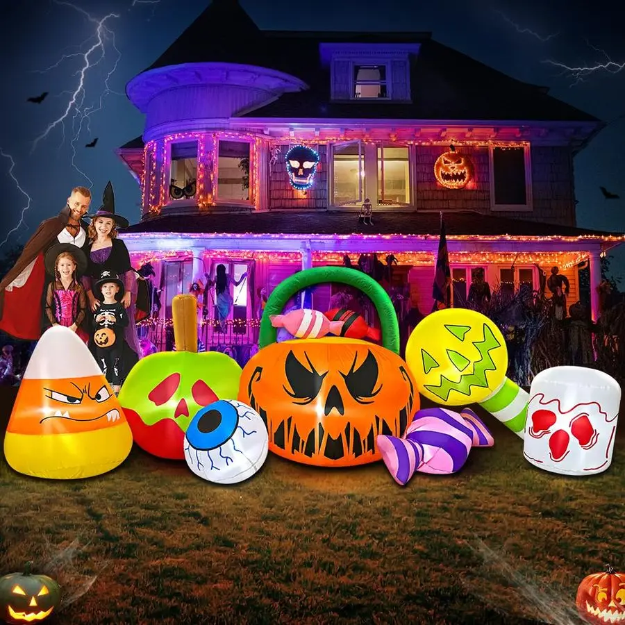 

Halloween Inflatable Blow up Outdoor Decorations Pumpkin Ghost Combo, Halloween Decorations Outdoor Inflatable Bow Up Pumpkin