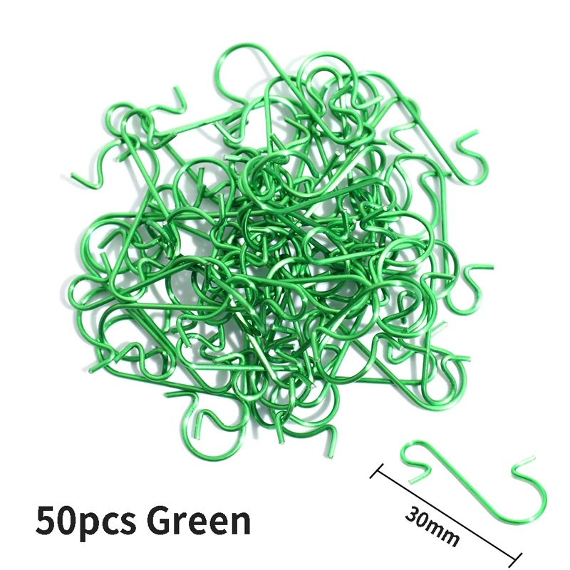 50pcs Christmas Ornament S-Shaped Hooks Holders Christmas Tree Ball Pendant hanging Decoration for home Navidad New Year