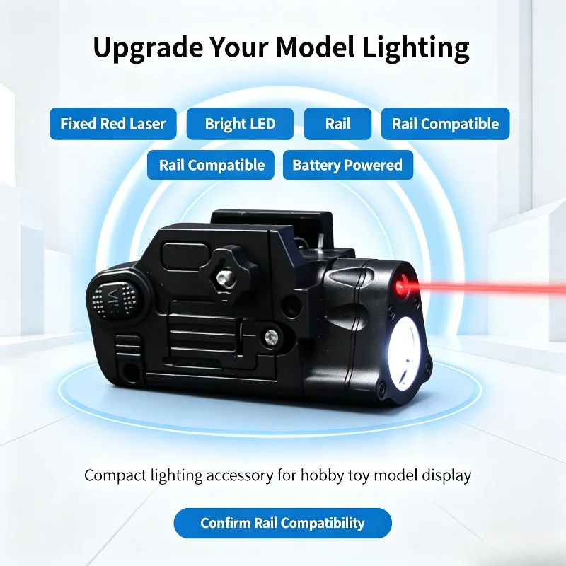 Portable Compact Rail Flashlight Red Laser Precise Aim Stable Housing 20mm Picatinny Rail Hobby Modification Gear