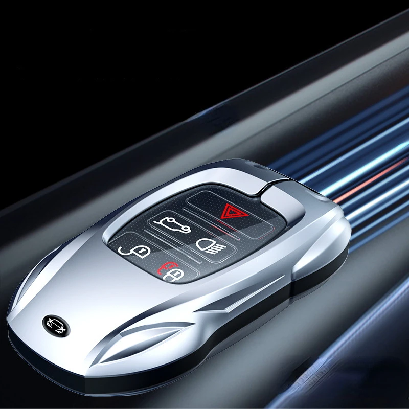 For Jaguar XE XF F-PACE F-TYPE Zinc Alloy Silver/Black Car Key Protection Shell Cartoon Smart Remote Key Cover Car Accessories