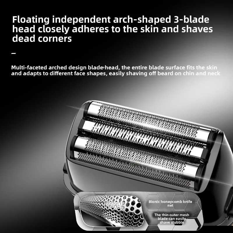 ماكينة حلاقة كهربائية لاسلكية للرجال من Kemei KM-T409، رأس ترددي، ماكينة تشذيب اللحية، أداء قوي، عمر بطارية طويل #5