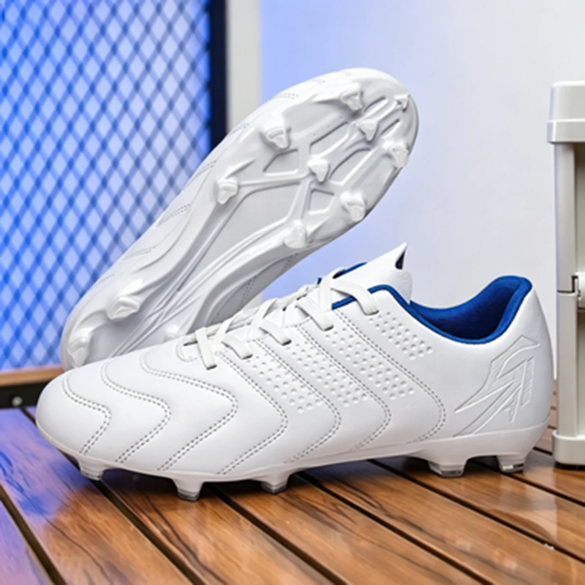 AG FG PU Fabric Soccer boots TPU Long Stud Wear Resistant Anti Slip Teenager Outdoor Grass Footwear