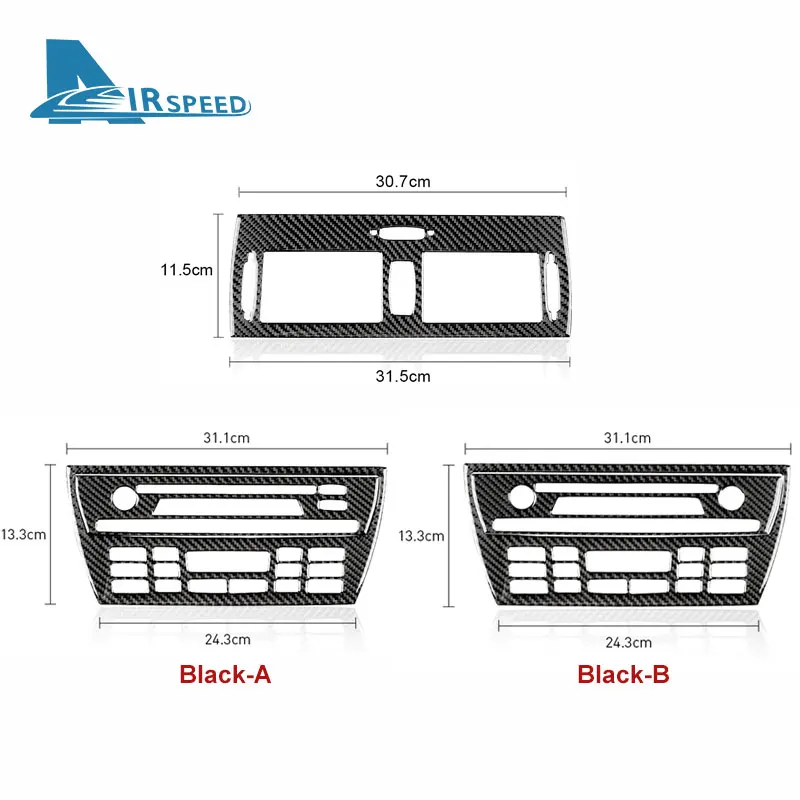 Real Soft Carbon Fiber For BMW X3 E83 2004 2005 2006 2007 2008 2009 2010 Center Air Conditioning AC CD Console Panel Sticker