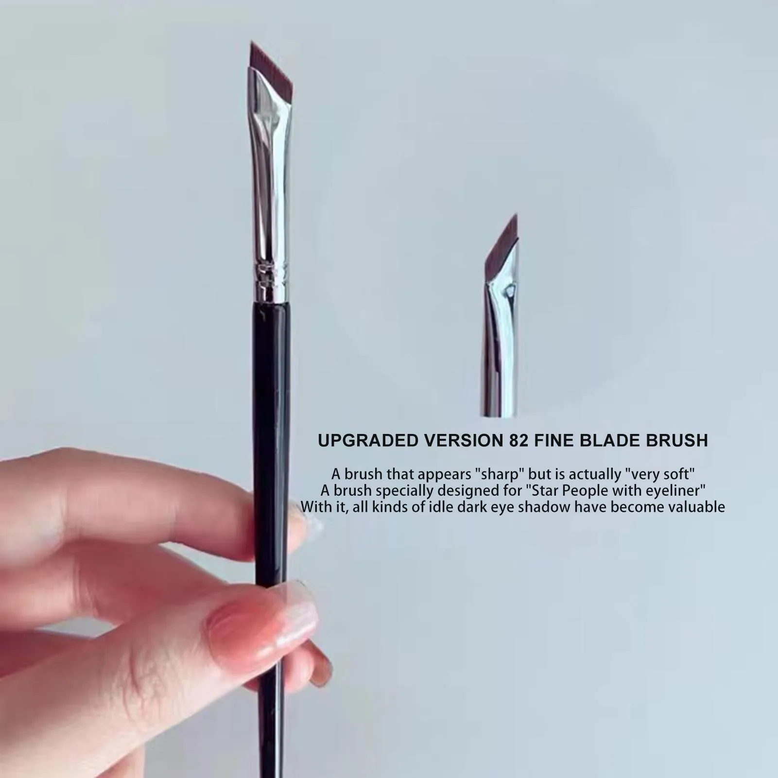 Portable Ultra-thin Eyeliner Brush Anti Slip Aluminum Pipe Makeup Tool for Birthday Christmas Makeup PR Sale