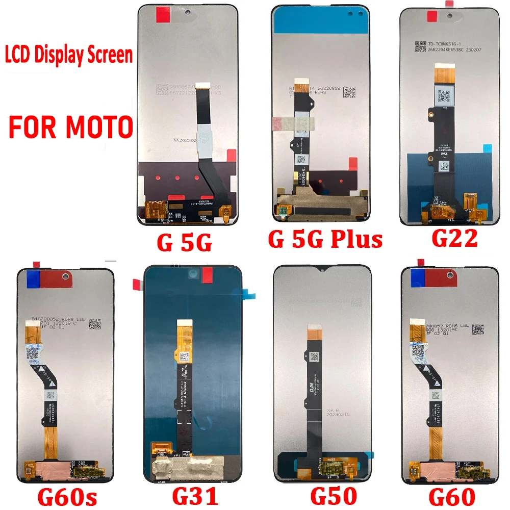 NEW Tested For Motorola Moto G 5G Plus G 5G G22 G31 G50 G60 G60s LCD Display Touch Screen Digitizer Assembly Replacement
