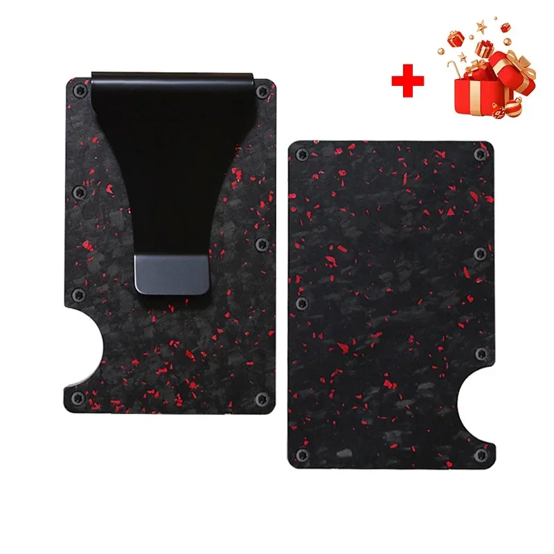 Portafoglio porta carte di credito sottile minimalista in metallo in fibra di carbonio Carteira per uomo Cartera Tarjetero Hombre Custodia porta carte di credito RFID