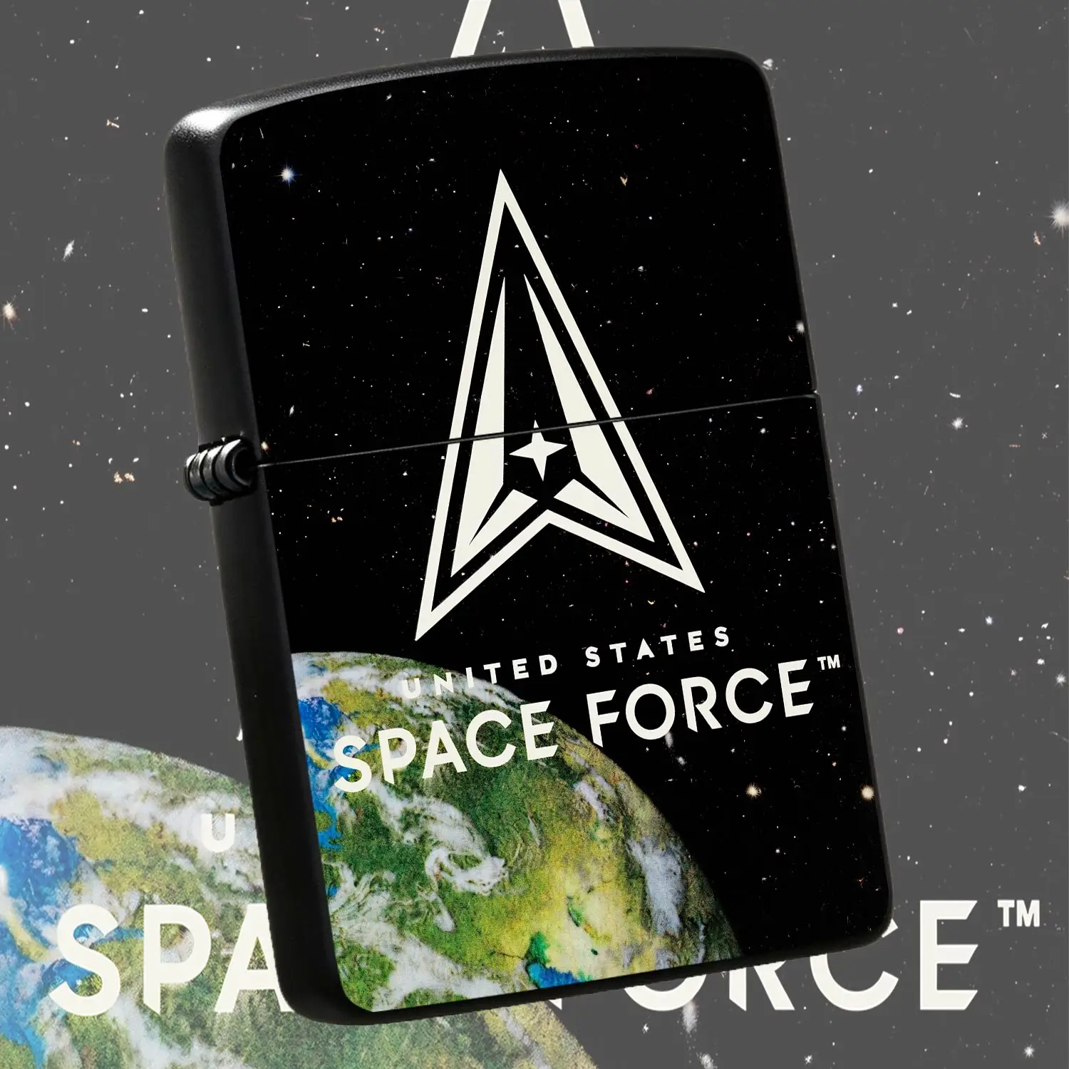 United States Space Force Themed Lighter, Starry Space Earth View Creative Portable Ignition Tool, Sleek Stylish Accessory For Daily Use Camping Gathering Gifting, Ideal For All Scenarios Unique Collectible Present A Humorous And Interestin