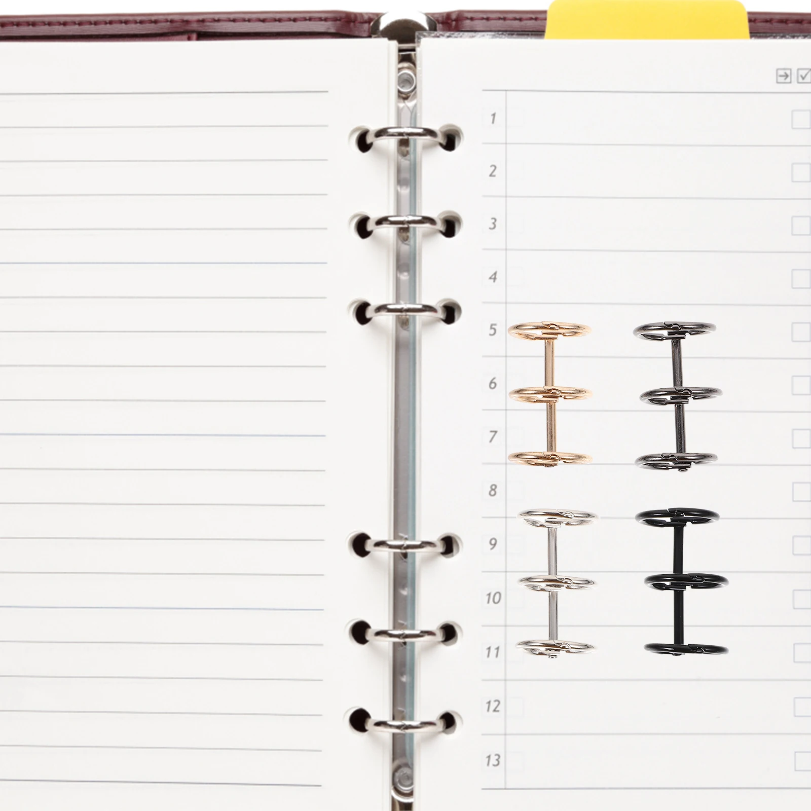 

4pcs Metal Loose Leaf 3-Hole Binder Notebook Clip Rings Practical Book Rings Binder Ring Replacements Office Home School