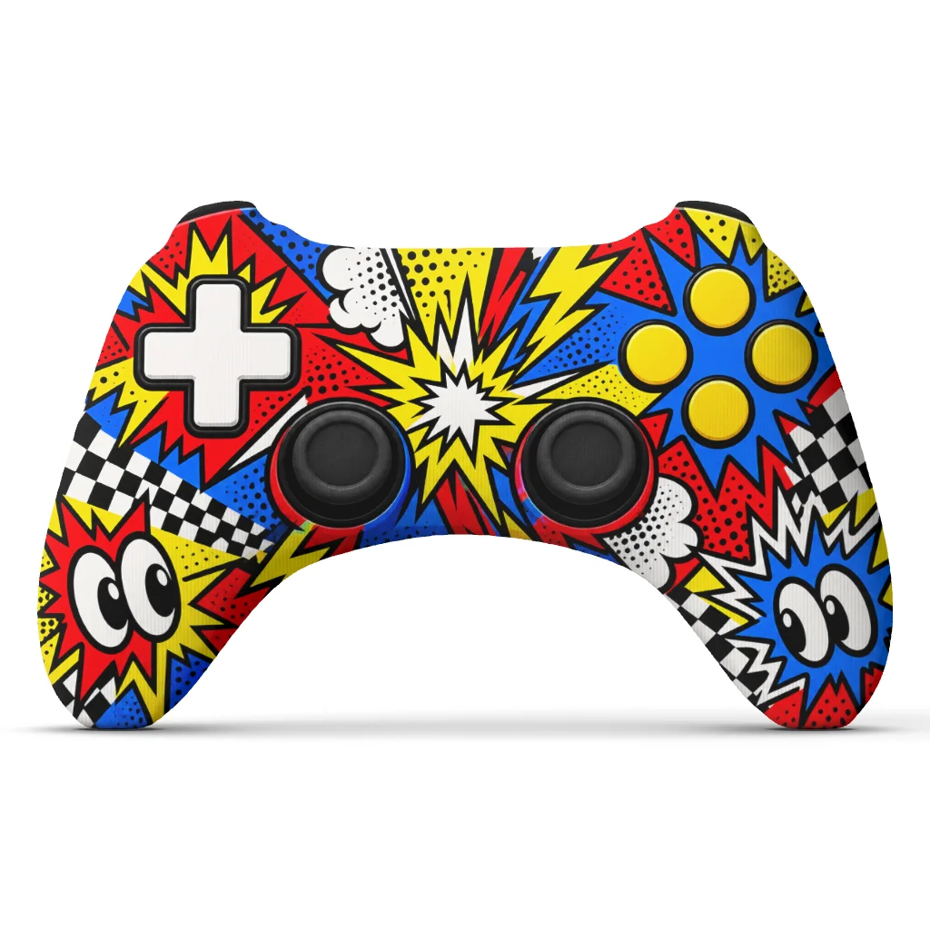 Gaming Controller Shaped Throw Pillow Comic Pop Art Gamepad Cushion Stuffed Decorative Gamer Gift for Sofa Bedroom Decor