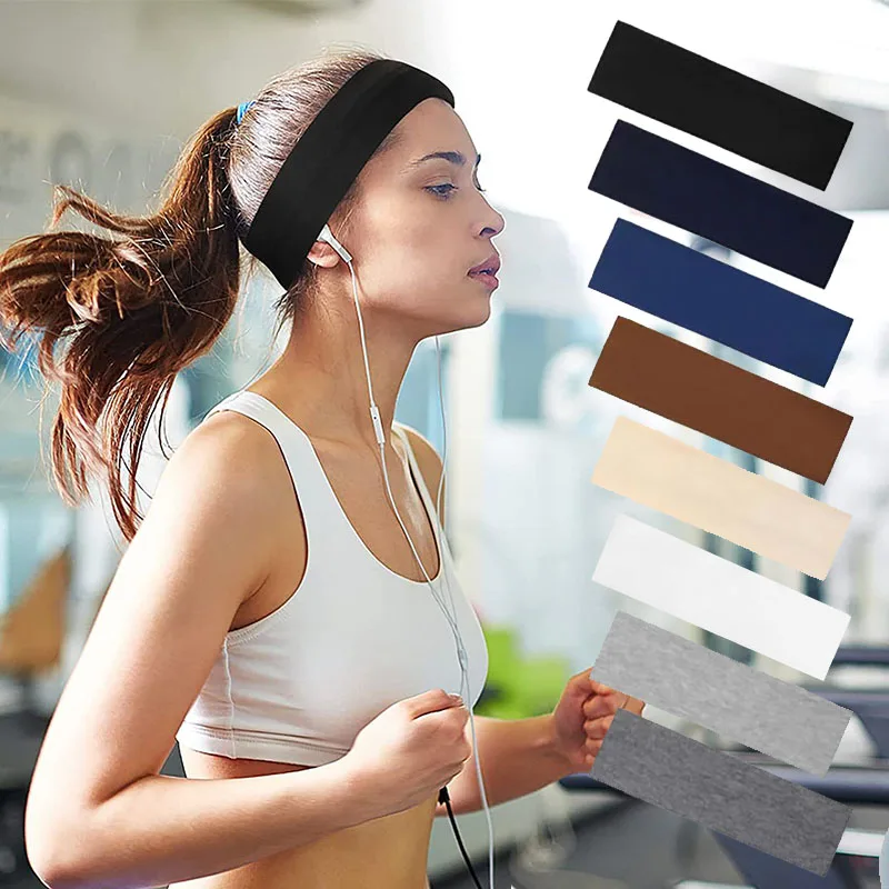 HOT SALE! Four Seasons Sports Yoga Headband Solid Women Men Running Absorb Sweat Band Hair Bands Elastic Fitness Makeup Headband