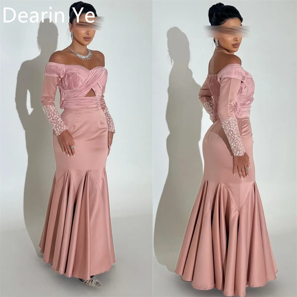 

Customized Saudi Arabia Dearin Off-the-shoulder Mermaid Ankle Length Skirts Draped Bespoke Occasion Dresses Evening Dress Prom F