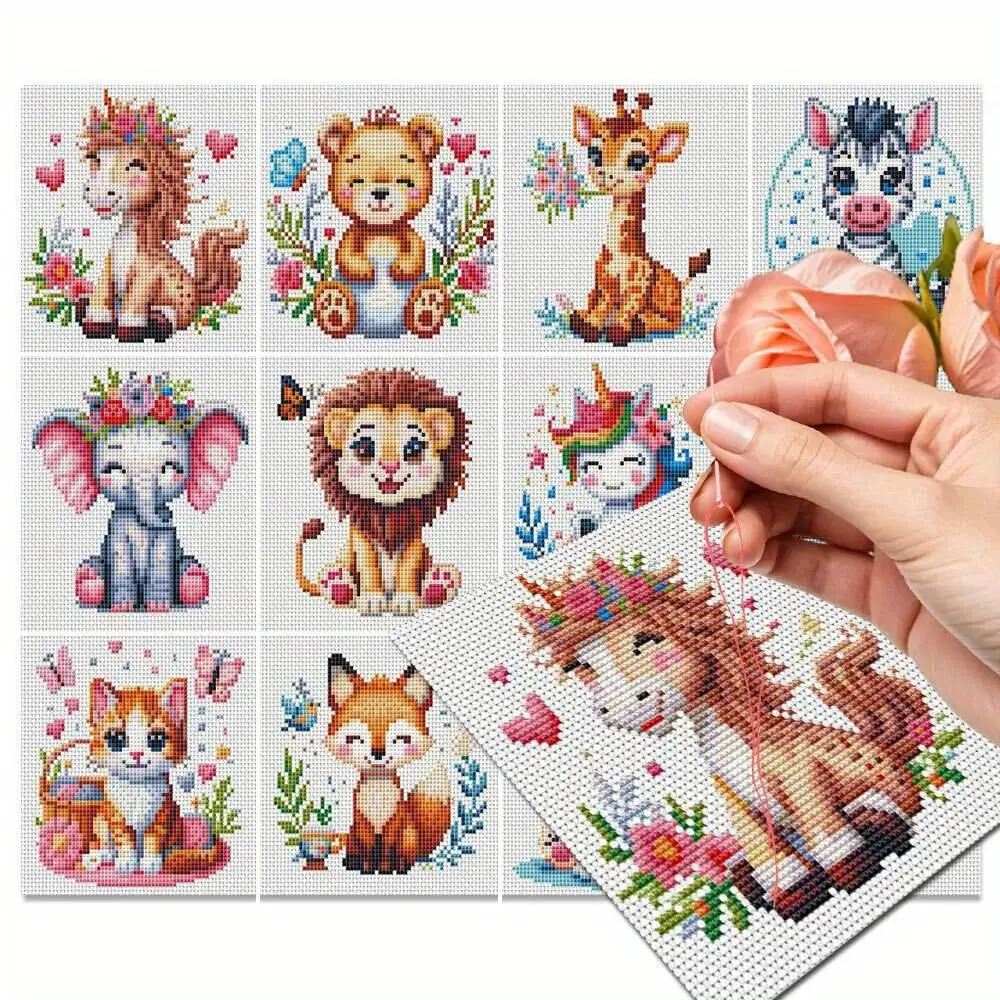 Kit Canevas Au Demi Point De Croix Fleurs De Champ 40x50 Cod.491