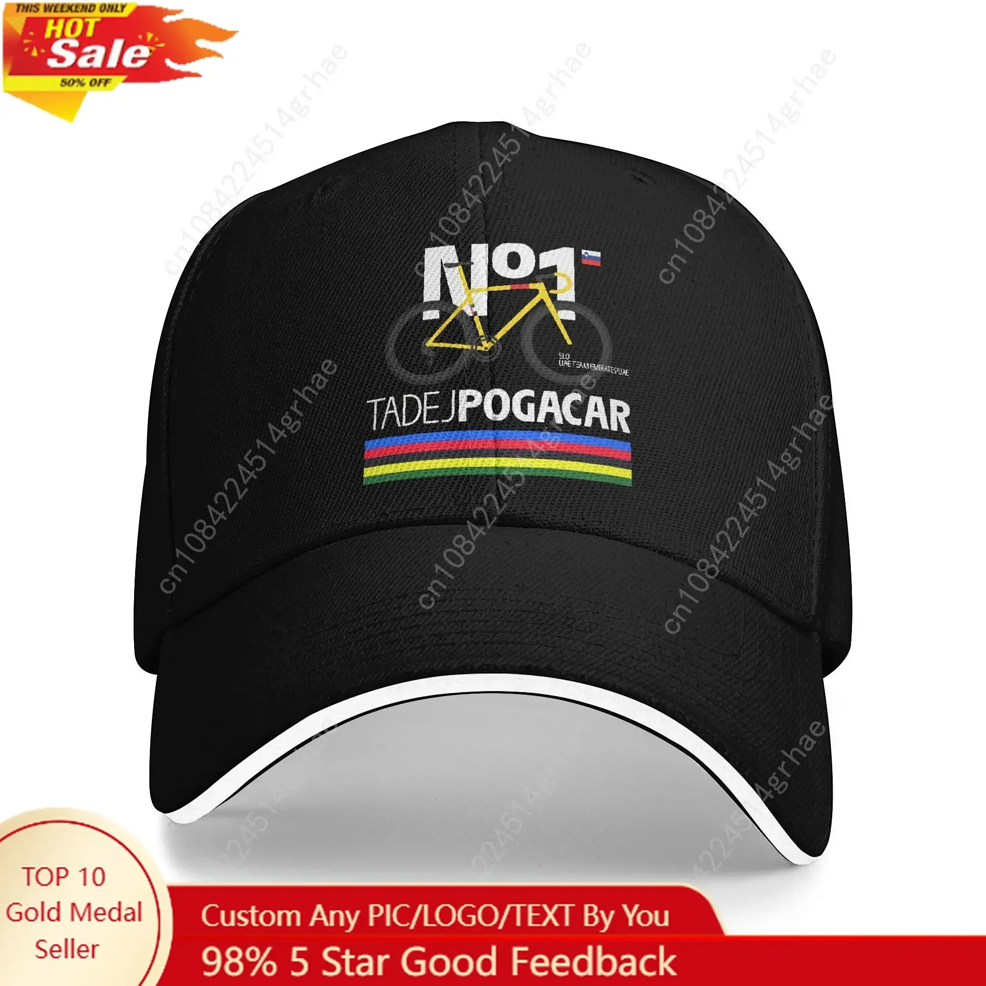 

Men Women Tadej Pogacar Bicycling Sandwich Cap Fitted Baseball Cap Snapback Caps Trucker Hat Adjustable Dad Hat Washable