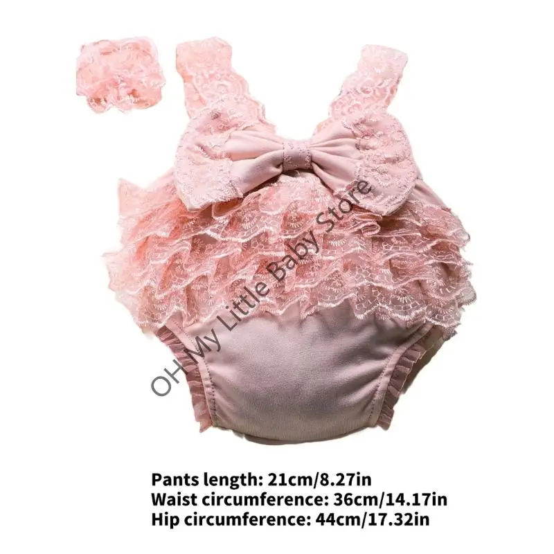 M76C Baby Girls Lace Dress Pressband Photography Set لاستخدام الاستوديو المهني