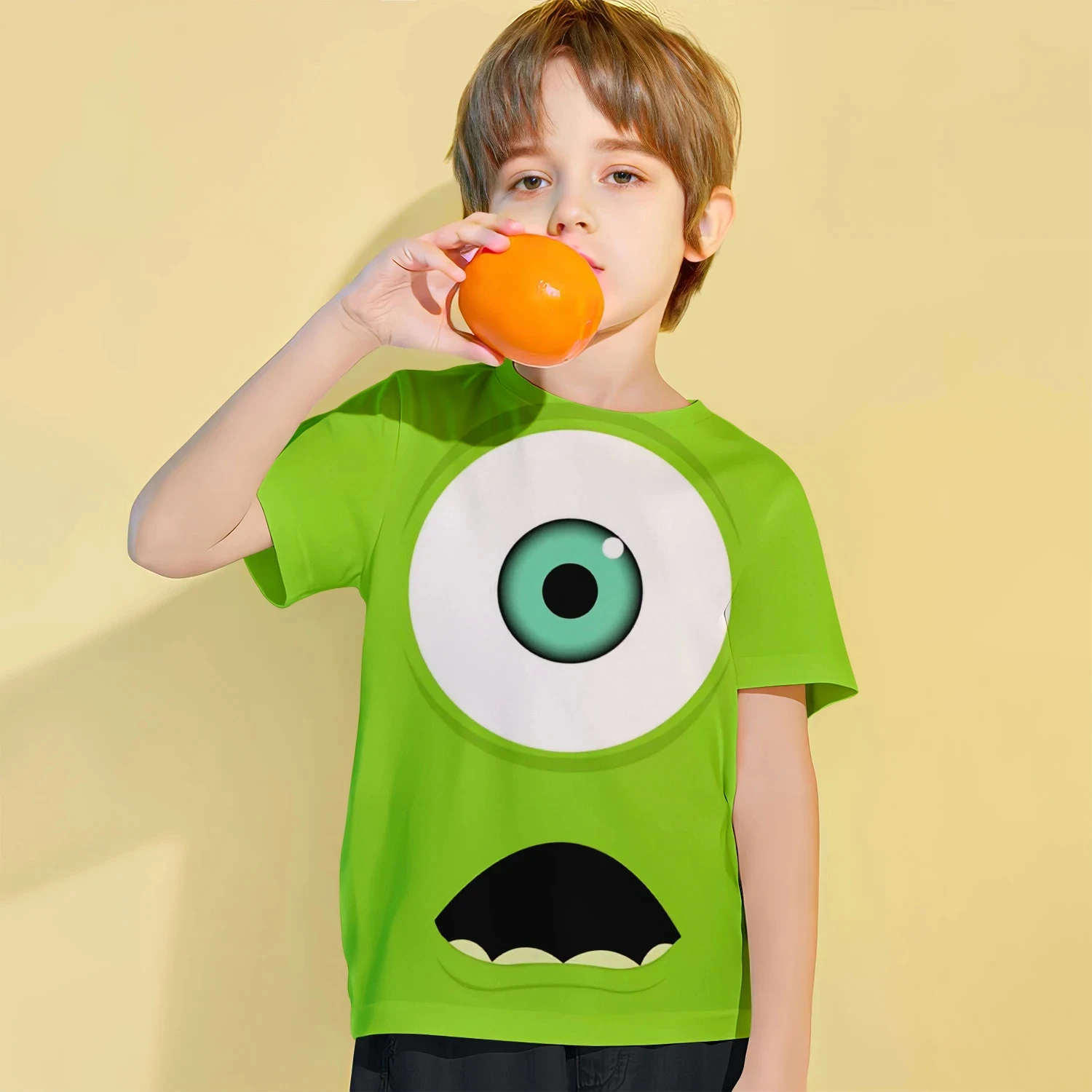 Summer Kids Cartoon Monsters Inc Tops Tees Funny 3D Print T-shirt Cartoon Children Short Sleeve Clothing Boys Sports Streetwear