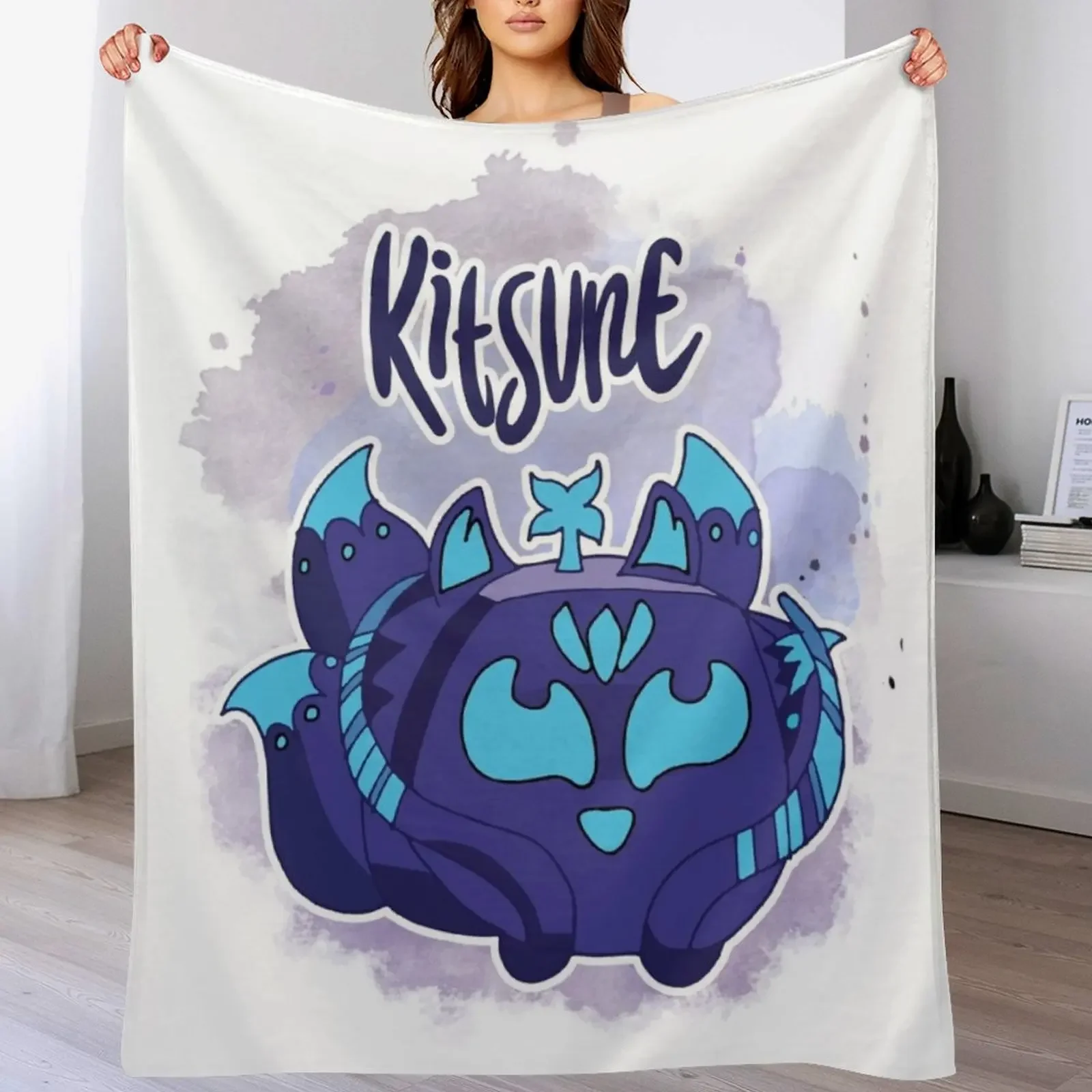 

Kitsune - Blox Fruits Throw Blanket Year Round Soft Comfortable Blanket for Home