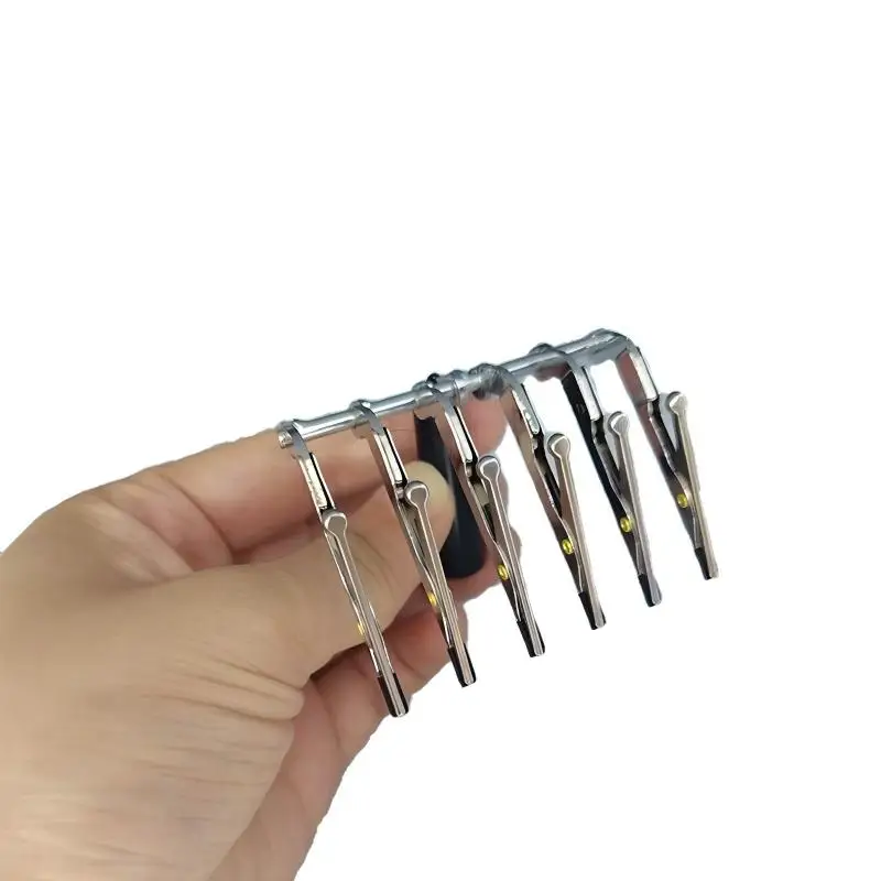 6 Tooth Dental Lab Glazed Clamp Ceramic Veneer Porcelain Brush Staining Holder Clips Tool For Temporary Crown Denture Clinic Set