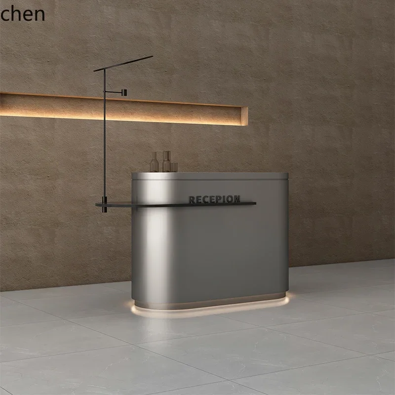 D16- Hotel Reception Desk Stainless Steel Service checkout page Museum Bar Table