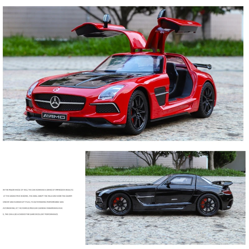시뮬레이션 1:24 AMG 개조 합금 자동차 모델 풀백 사운드 및 라이트 장난감 차량 어린이 소년 선물 남자친구 선물 미니어처