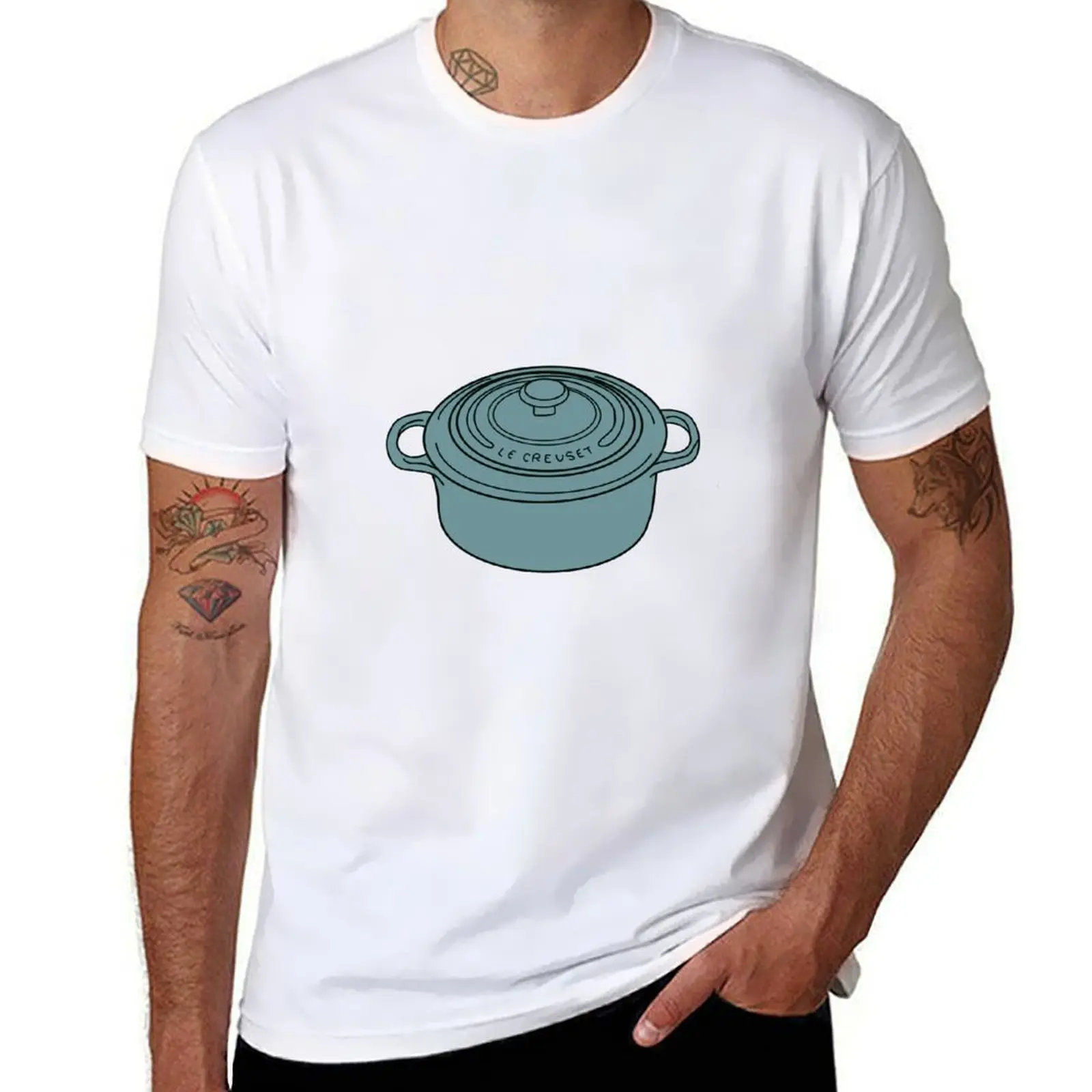 

Le Cruset Dutch Oven T-Shirt t shirts for man pack white anime tshirt T-Shirt