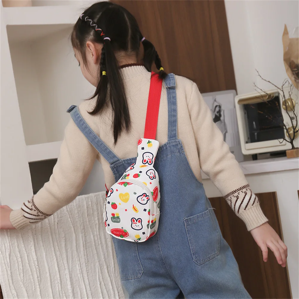 Petit sac à bandoulière en nylon pour enfants, motif lapin de dessin animé, sac de poitrine pour garçons et filles, joli porte-monnaie de voyage pour enfants, sacs à main initiés